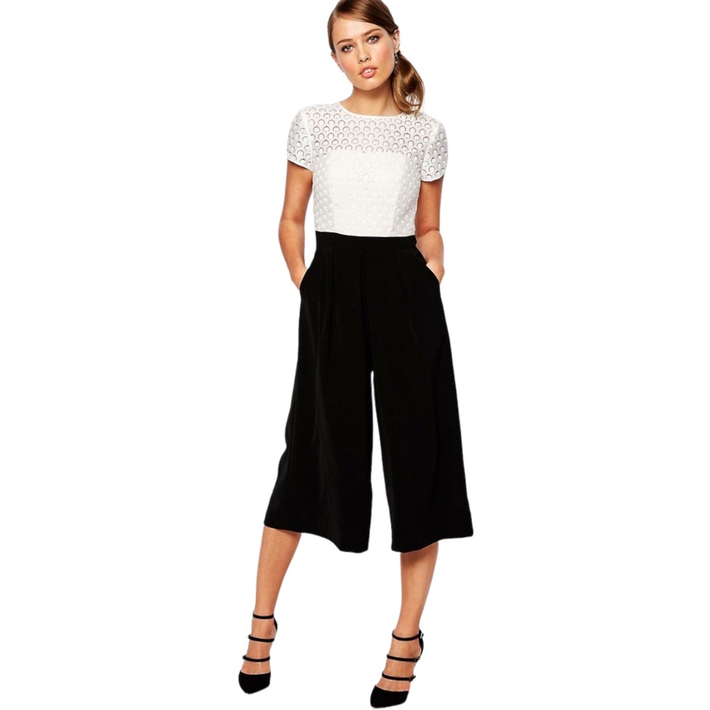 Ted Baker Lace Bodice Culotte Jumpsuit - size 3